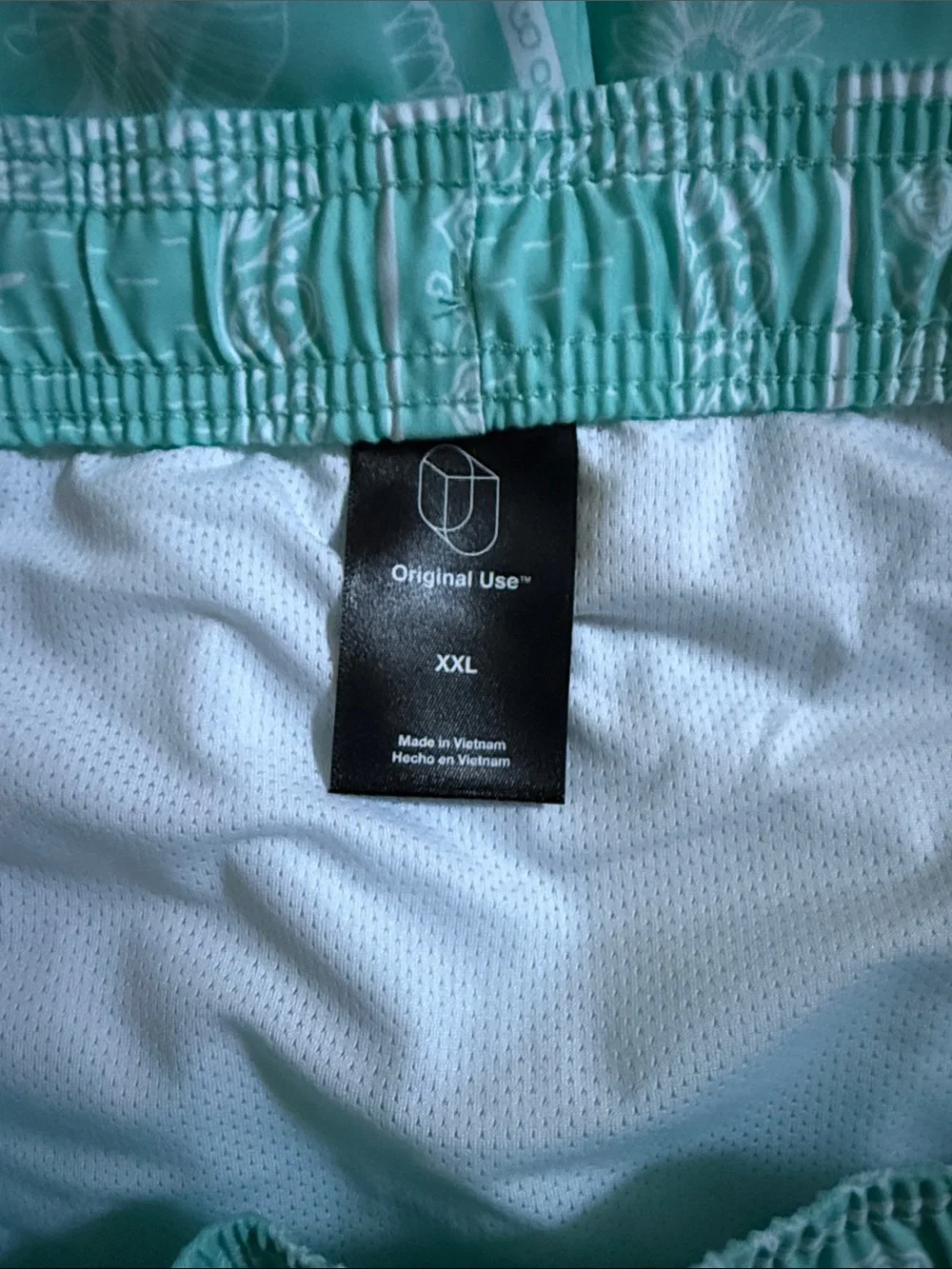 Aqua Patterned Drawstring Swim Shorts